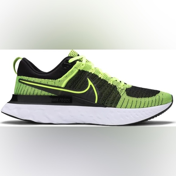 Nike React Infinity Run Flyknit 2 Men’s Size 11.5 Volt Green Black NEW - Picture 2 of 7